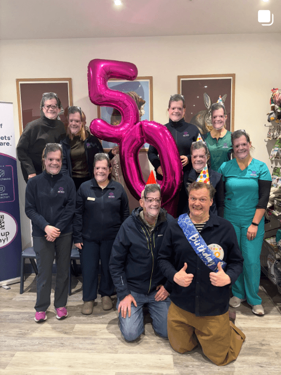 ACE Vets NI pink 50 balloons